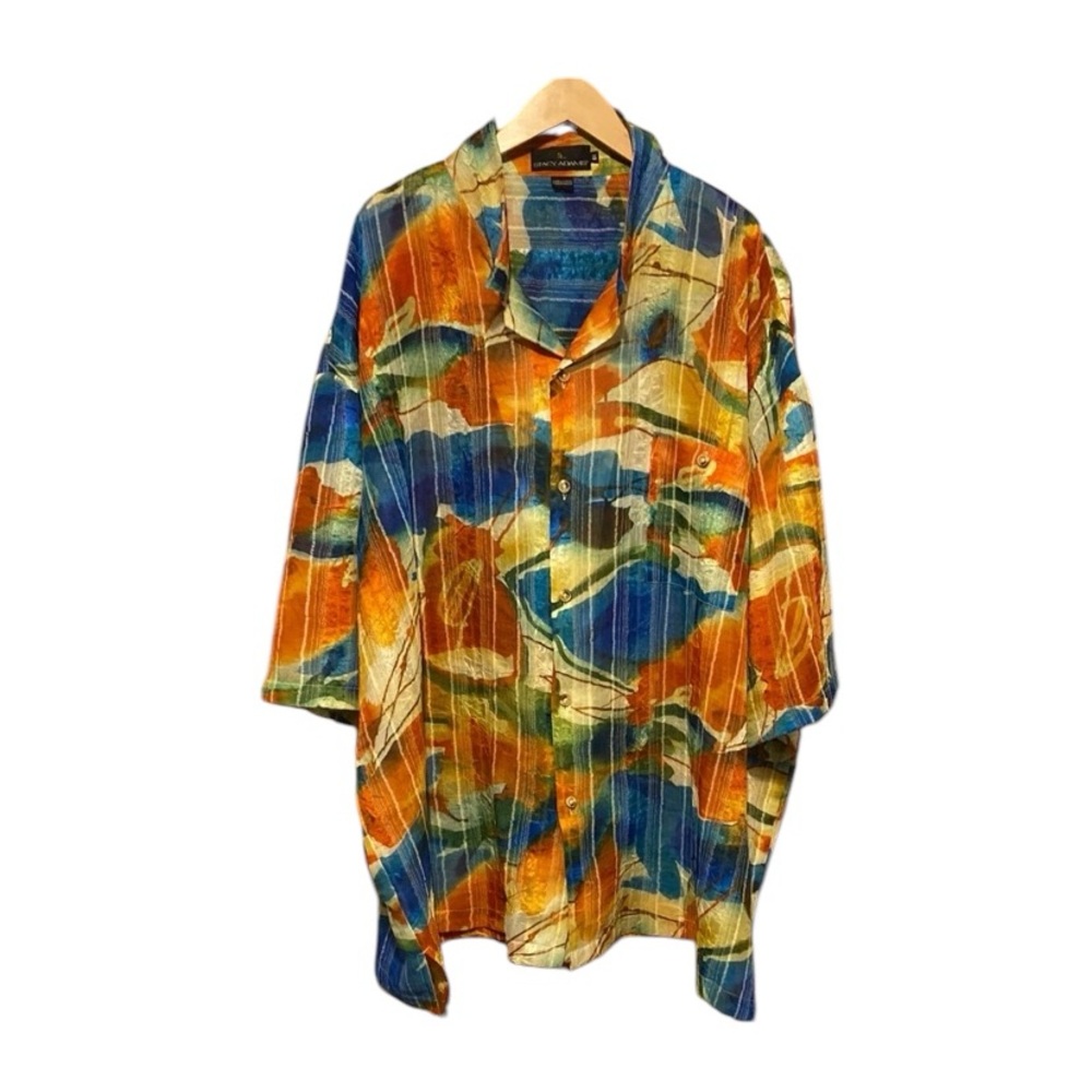 Stacy Adams Vintage semi sheer button down mens size 6 XL like new